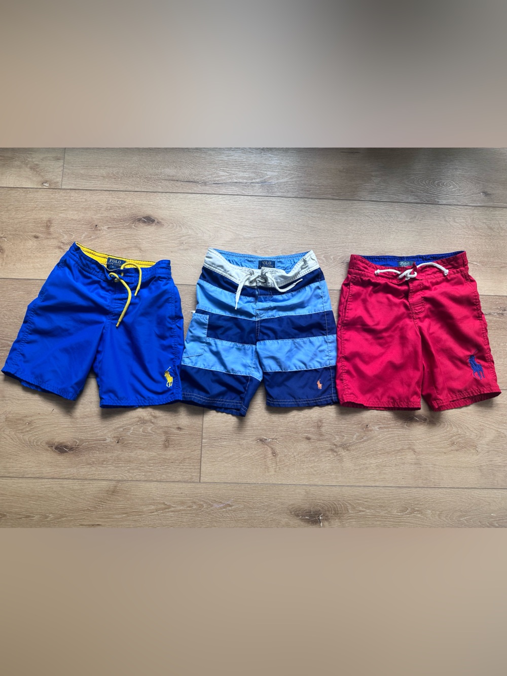 Polo by Ralph Lauren Kids 3-Pack Swim Shorts - Blue, Navy, Red